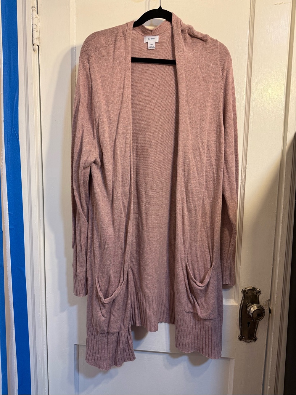 Old Navy Hooded Open-Front Cardigan in Dusty Rose